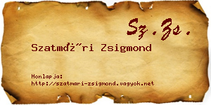 Szatmári Zsigmond névjegykártya