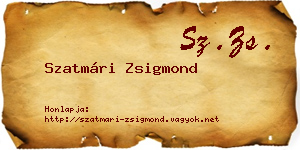 Szatmári Zsigmond névjegykártya